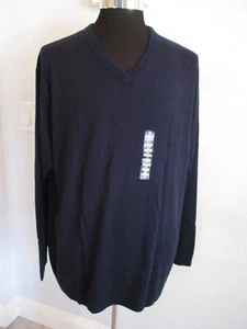 NWT HART SCHAFFNER MARX 3XT DARK BLUE HEATHER TALL MAN V-NECK WOOL SWEATER - Picture 1 of 11