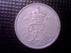 DENMARK 2 ORE 1969 APR27F - Picture 1 of 2