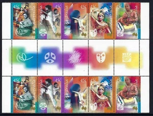 2000 Australia SG#1955/59 Arts Festivals gutter strip block of 10 mint MUH - Bild 1 von 1