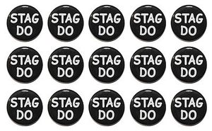 1,25" (32mm) STAG DO - NEGRO O BLANCO - Insignias de botón de fiesta previa a la boda - Imagen 1 de 5