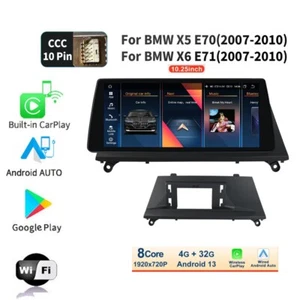 10.25"Android Car GPS Stereo Radio Wifi Carplay For BMW X5 X6 E70 E71 07-17 CCC - Picture 1 of 24
