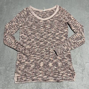 We The Free Sweater Womens Medium Pink Marled Pullover Long Sleeve Boho Knit - Picture 1 of 8