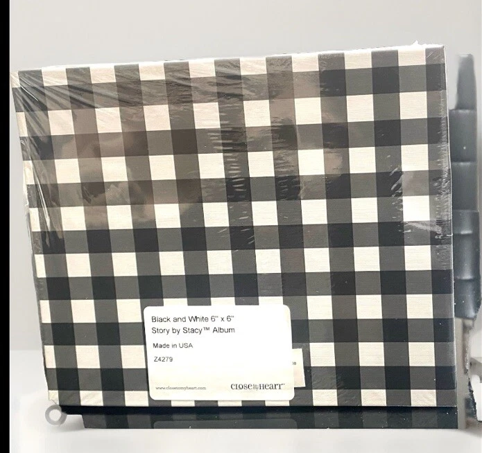 CTMH 6”x6” 2-Ring Photo Album BLACK & WHITE Story By Stacy Hardboard New Sealed - Image 1 of 1