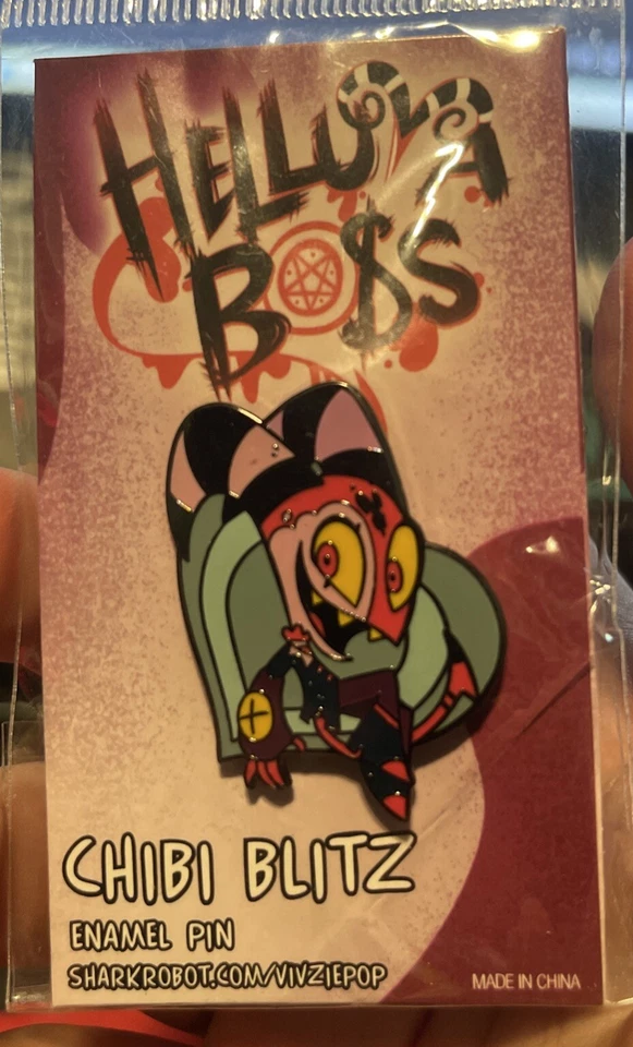 Chibi Blitz Enamel Pin Helluva Boss Shark Robot Rare Hazbin Hotel Sister Show - Image 1 of 1