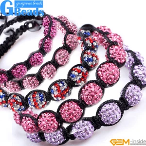 Strass Tschechisch Kristall Kugel Modeschmuck Armband Verstellbar Größe 6-8" 10mm - Bild 1 von 40