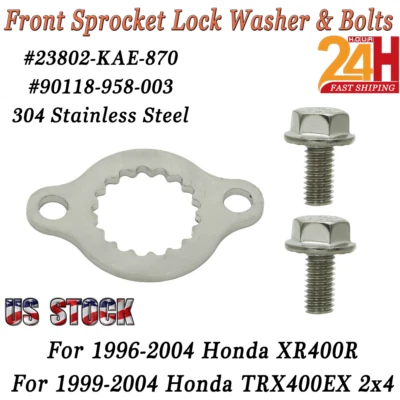 For 99-04 HONDA TRX400EX XR400R Front Sprocket Lock Washer Bolts 23802-KAE-870 - Image 1 of 4