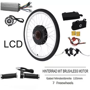Kit de conversión de bicicleta eléctrica 48V 1000W bicicleta eléctrica motor de cubo trasero LCD Kit 26 pulgadas - Imagen 1 de 15