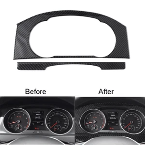 1x Carbon Fiber Dashboard Panel Decorative Trim Cover For VW Golf MK7 2014-2019 - Picture 1 of 14