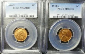 1944-S Lincoln Wheat Cent PCGS MS 65 RED - Picture 1 of 2