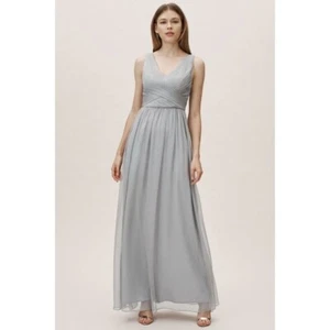 NUEVO CON ETIQUETAS Anthropologie BHLDN Kia Sin mangas Maxi Vestido Dama de honor Gris Medio - Imagen 1 de 10