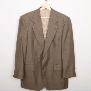 Nordstrom Mens Sport Coat 40R Tan Brown Check Plaid Jacket 2 Button - Picture 1 of 10