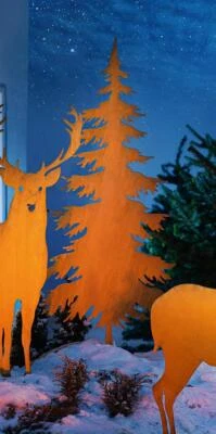 Garten Stecker "Tanne" aus Metall in Rost Optik, 146 cm hoch, Deko Baum Sticker - Bild 1 von 4