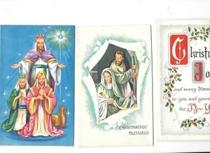 Lot 21 1950s Vintage Christmas Cards Bible Text Glitter No Envelopes - Picture 1 of 7