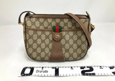 Bolso Bandolera Vintage GUCCI Sherry Line GG Supreme PVC Beige Diseñador Foto 1 de 4