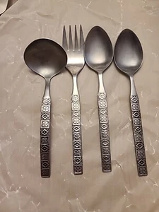 Northland Stainless Korea Spring Fever Serving Spoons, Ladle & Cold Meat Fork  - Picture 1 of 3