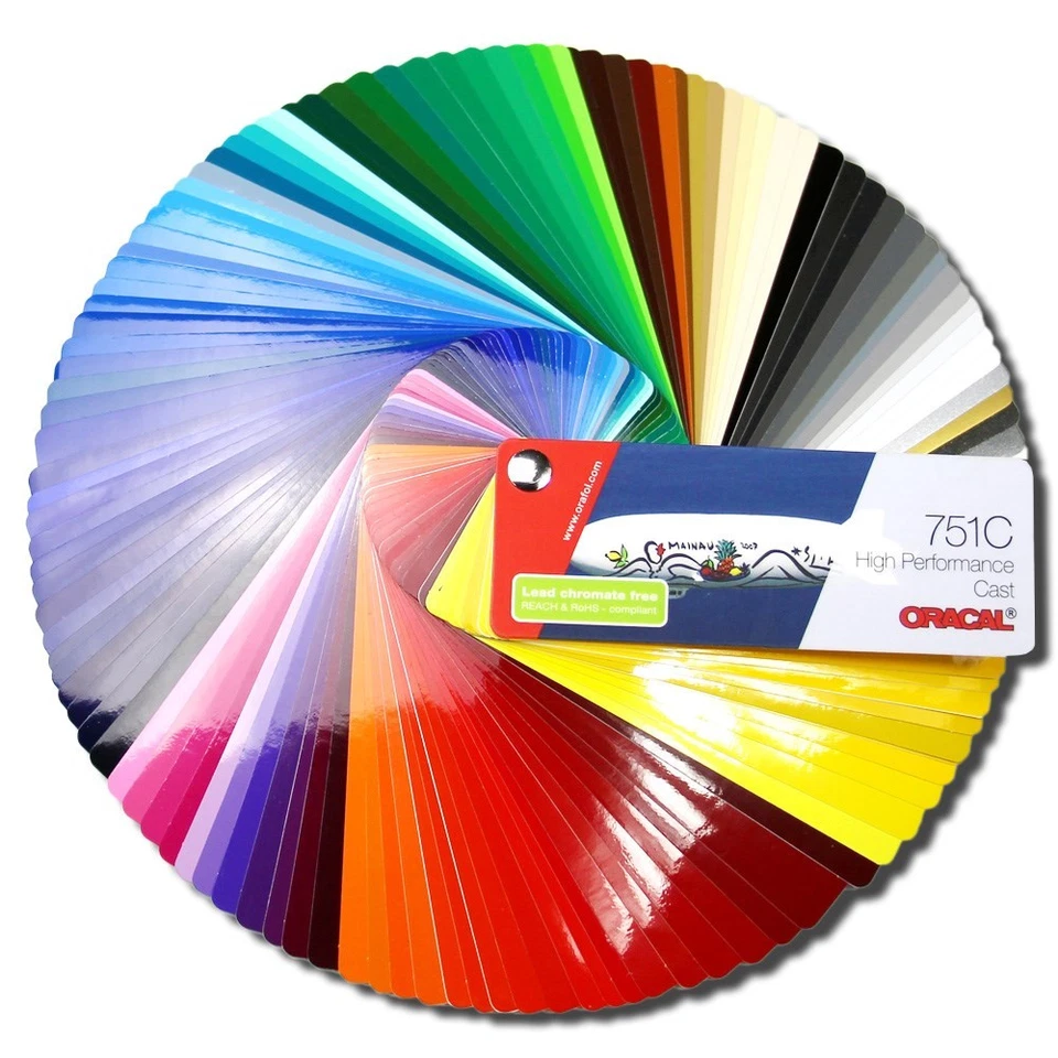 ORAFOL 33€/m² ORACAL 751CHigh Perform Cast Plotterfolie Muster DIN A4 20cm x 30cm Teil2