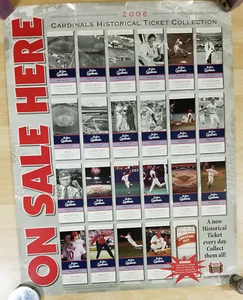 2006 St Louis Cardinals Historical Ticket Collection Promotion Poster 22" x 28" - Bild 1 von 3