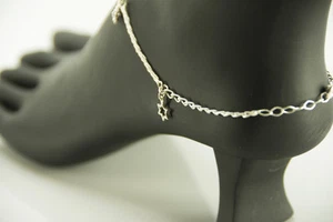 AamiraA 925 Sterling Silver Galaxy Star 10.75 inch Solid Anklet Women Bracelet - Picture 1 of 6