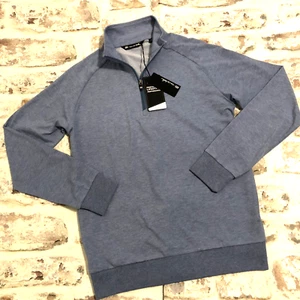 Travis Mathew Size M Zachary Quarter Zip Pullover Heather Light Blue Golf Shirt - Picture 1 of 15