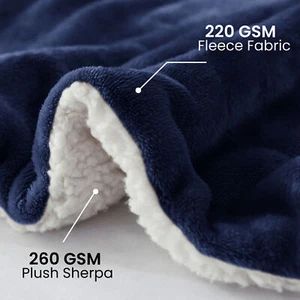 480 GSM Luxury Heavy Sherpa Blanket Warm Faux Fur Mink Sofa Bed Fleece Throw UK - Picture 1 of 166
