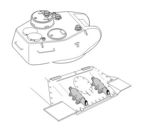 Echappements et périscopes pour T-34/85 1/72 CMK B72086 - Photo 1/1