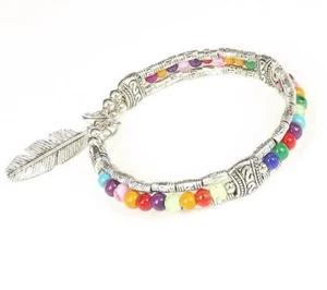 Ladies Jewelry Tibetan Silver Bracelet Ladies Multicolor Turquoise Bangle AAA - Picture 1 of 2