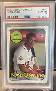 2018 Topps Heritage #502 JUAN SOTO Rookie RC PSA 10! Yankees!