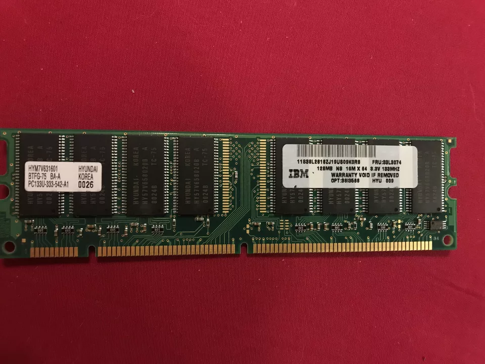 HYUNDAI HYM7V631601 128MB SDRAM NON ECC PC-133 133MHZ MEMORY RAM MODULE HYNIX - Image 1 of 1