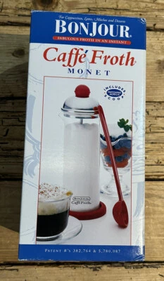 BonJour Manual Milk Frother, Stainless Steel and Coffee Glass Carafe Froth Monet - Image 1 of 4