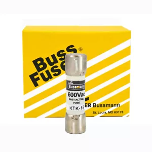 Fusible suplementario de acción rápida Bussmann KTK-15 15 amperios 600 V 10 un. - Imagen 1 de 4