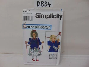 NEW UNCUT SIMPLICITY DAISY KINGDOM PATTERN 7787 GIRL & DOLL DRESS SZ BB 5,6,7,8 - Picture 1 of 3