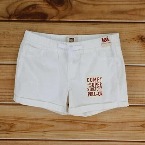 l.e.i. Shorts Girls Size XL White Chinos Cuffed Comfy Super Stretch Pull-On NWT - Picture 1 of 8