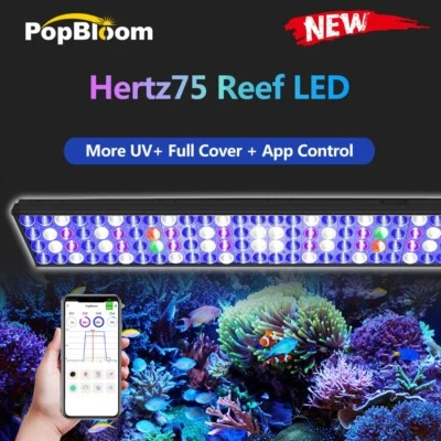 PopBloom Saltwater Aquarium Light Full Spectrum For 90cm Reef Coral Marine Tank - Image 1 of 4