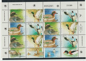 Hoja de estampillas de Israel 1989 ANIMALES PÁJAROS - PATOS EN SANTA MNH XF+ POSTAL PU - Imagen 1 de 8