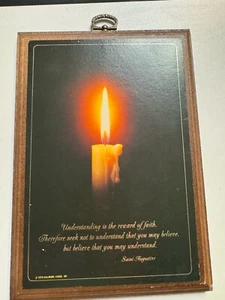 Vintage Wood Wall Plaque Hallmark Saint Augustine Understanding Is Reward Faith - Picture 1 of 2