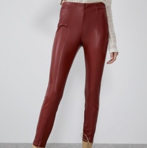 Zara Red Skinny Trousers for Women for 