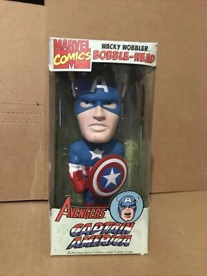 Funko Wacky Wobbler Marvel Avengers 2008 Capitán América Cabeza Bobble Foto 1 de 4