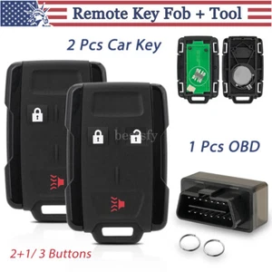 For Chevrolet Silverado 2 Remote Car Key Fob 3 Button + 1 OBD Programmer Tool US - Picture 1 of 11