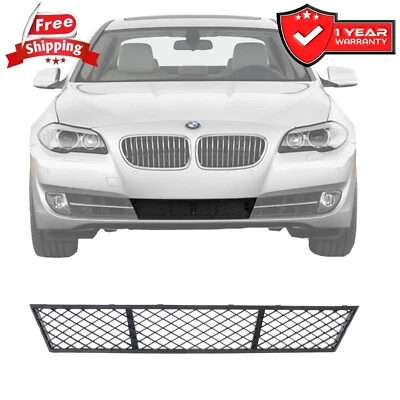 Bumper Grille For 2011-2013 BMW 528i 535i 550i Front Black Plastic BM1036134 - Image 1 of 4