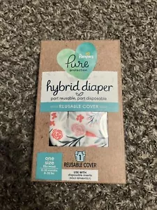 Pampers Pure Protect Hybrid Diaper Reusable Cloth Diaper Cover 0-30 Month Floral - Picture 1 of 3