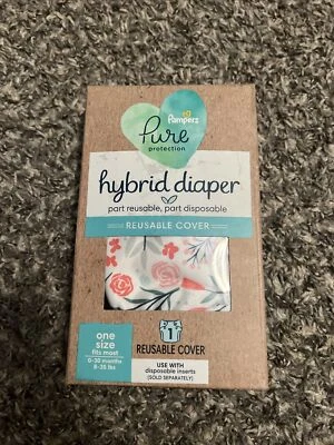 Pampers Pure Protect Hybrid Diaper Reusable Cloth Diaper Cover 0-30 Month Floral - Image 1 of 3