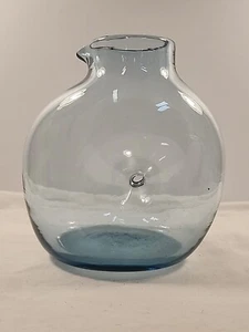La Mailloche Beauport Pinch Pitcher Light Blue Decanter Vase Canada Signed 6.5" - Picture 1 of 14