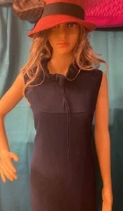 Gr. Medium Damen Bob Rollkragen ärmellos dunkelblau Minikleid - Bild 1 von 5