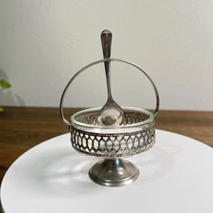 Vintage Sheffield Relish/Sugar Dish with Silver Plated Spoon - Picture 1 of 8