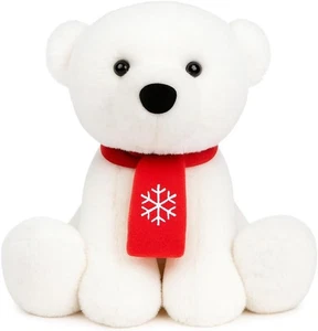 Christmas Plush Polar Bear Cuddly Soft Filled Toy Xmas Present Gift 15cm - Picture 1 of 4