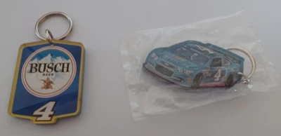 SET OF 2 KEVIN HARVICK KEY CHAINS ~ #4 BUSCH and #4 DITECH - NEW - Image 1 of 4