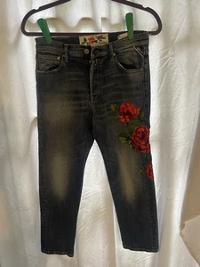 Replay Damen Jeans bestickt Blumen Leo y Größe 26 - Bild 1 von 7