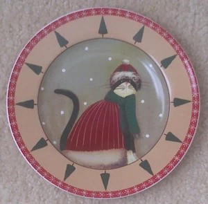 Oneida Holiday Cats 8" Plate - 3 - Picture 1 of 3