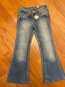 Girls Justice Super Low rise Flare Jeans, size 7R NWT - Picture 1 of 10