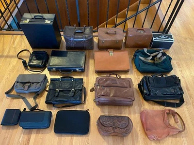 Лот из 18 кожаных сумок, портфелей, сумочек ноутбука чехол различных размеров цвета винтажный - Изображение 1 из 4